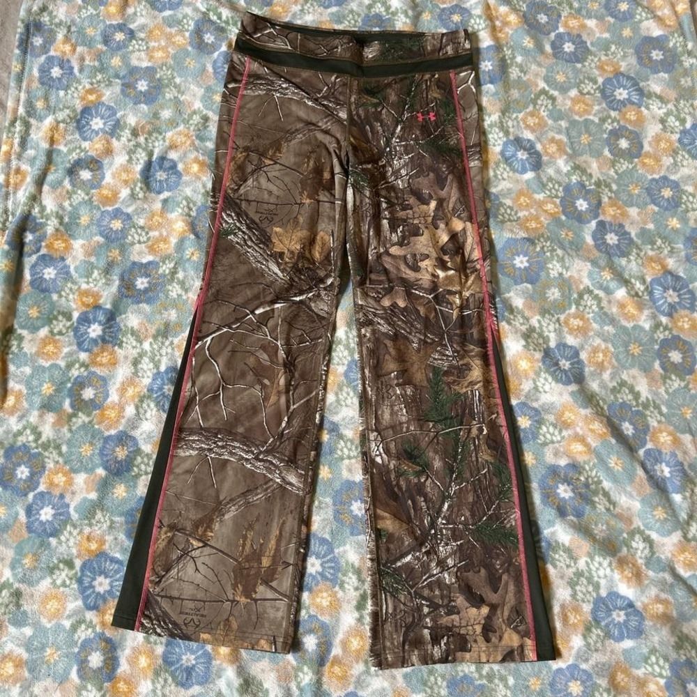 Under Armour Scent Control camo and pink bootcut flare pants leggings